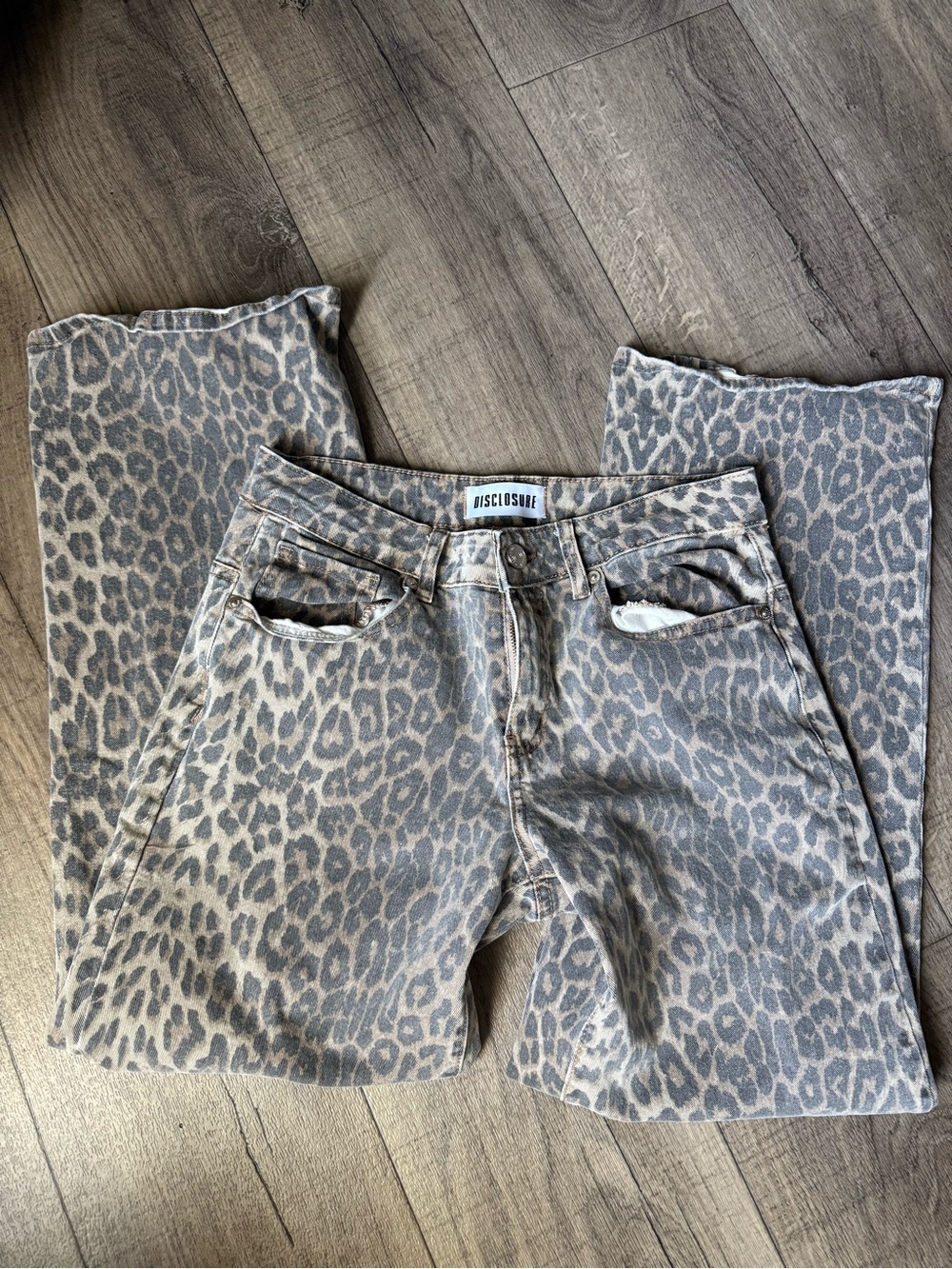 Leopard Print Straight Leg Jeans